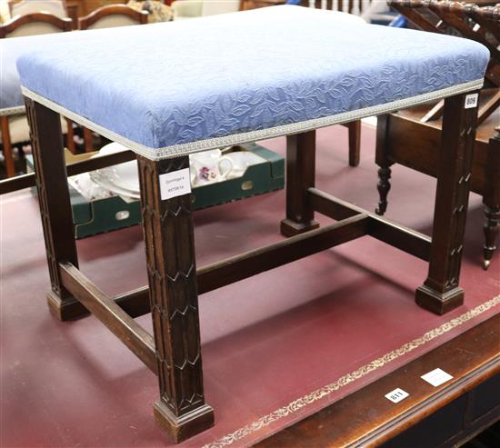 A Chippendale style mahogany dressing stool W.62cm